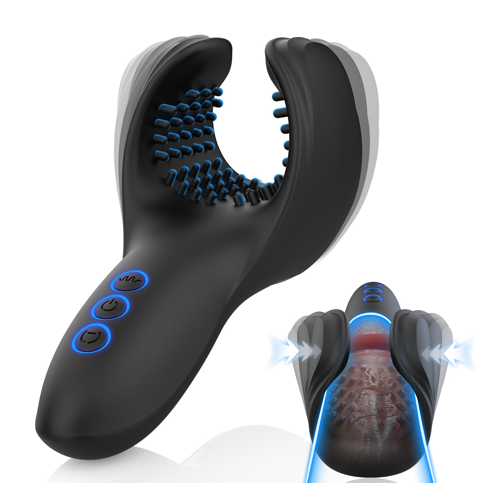 Men's Vibrating Masturbator - Hands-Free Male Sex Toy with 10 Vibration & Suction Modes for Couples & Solo Play - Perfect for Intimate Moments & Relaxation