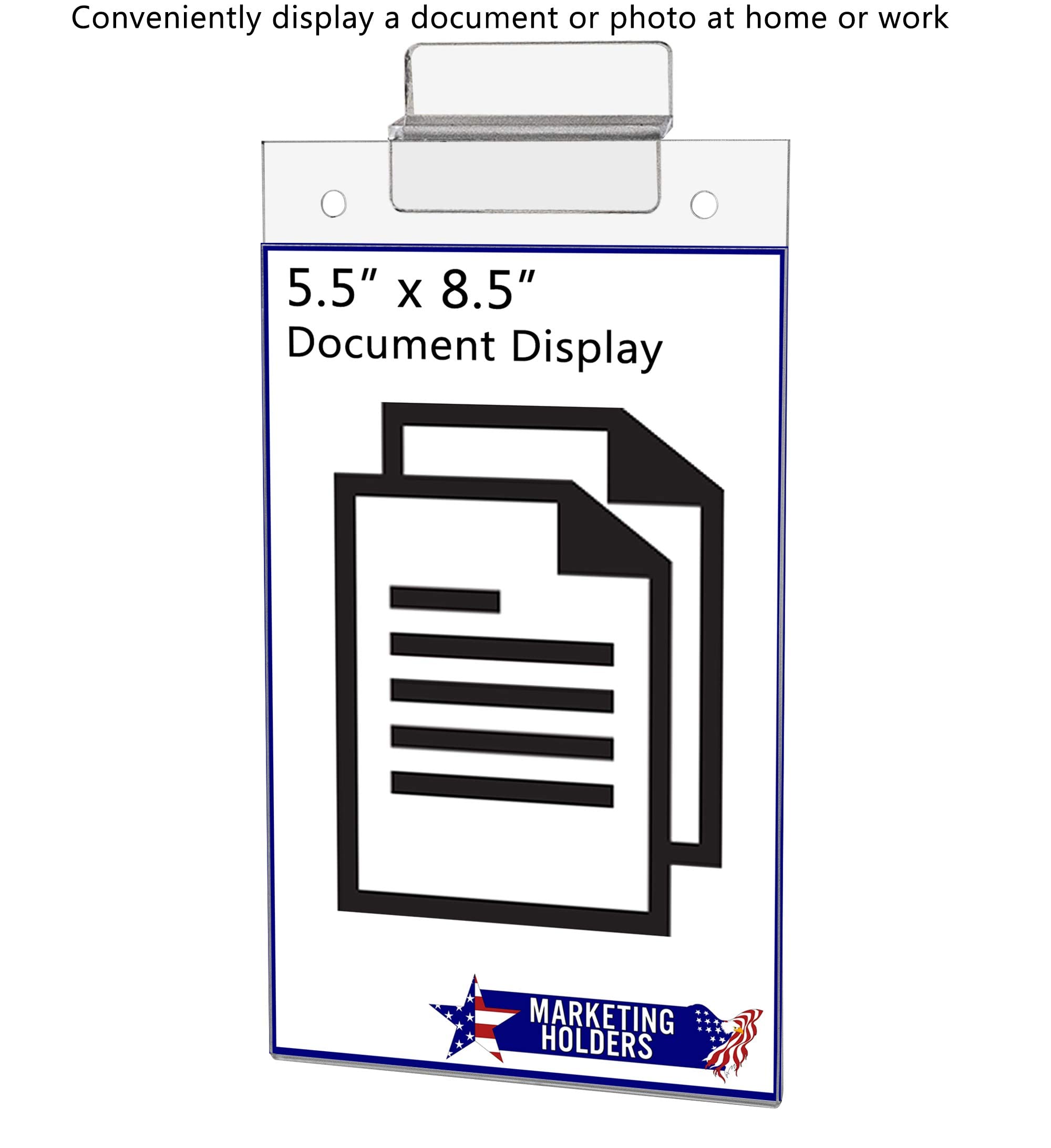 10 Pack Clear Acrylic Slatwall Sign Holders for 5.5x8.5