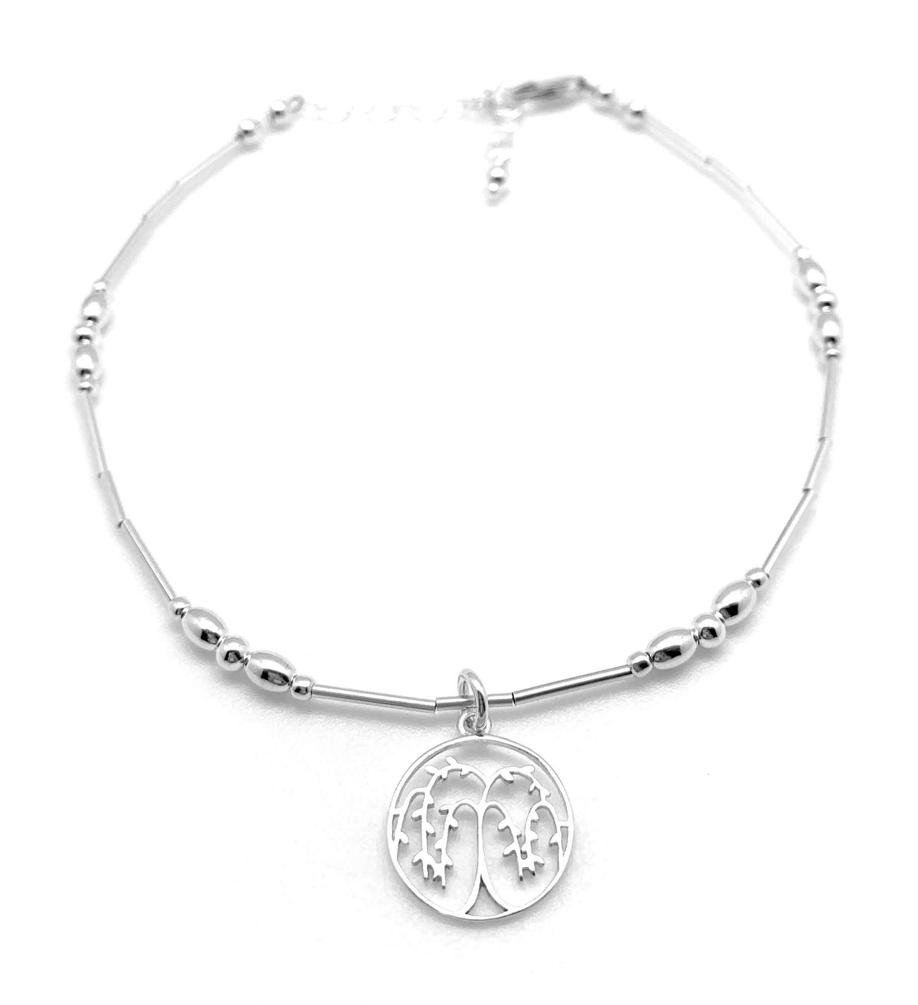 Willow Tree Sterling Silver Anklet - Elegant Beach Jewelry Gift for Women, Perfect for Summer Vacations & Boho Fashion
