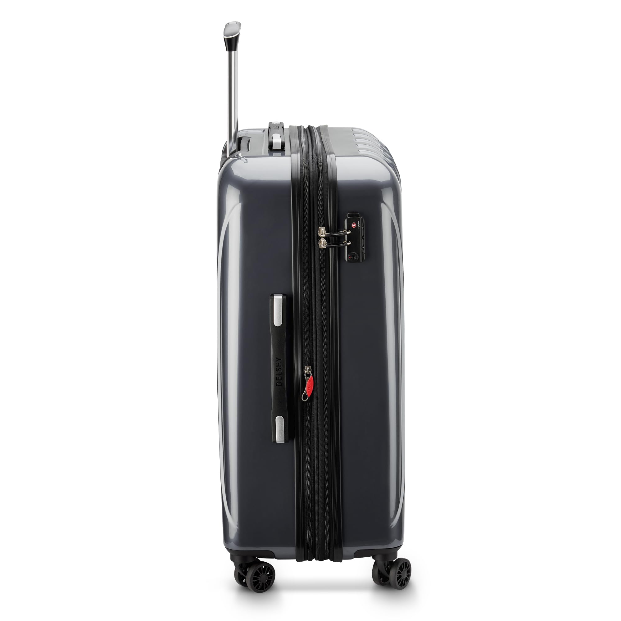 Delsey Helium Aero 25-Inch Expandable Spinner Luggage - Lightweight Carry On Suitcase with 360° Wheels, TSA Lock & Durable Shell (Platinum) - Perfect for Business Travel & International Trips