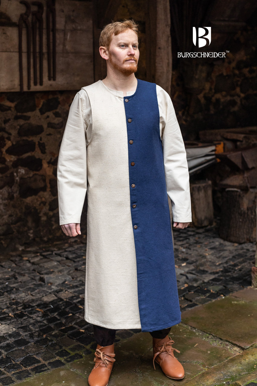 Left Side Tabard Auderic Blue - Medieval Costume Accessory for LARP, Cosplay & Renaissance Fairs