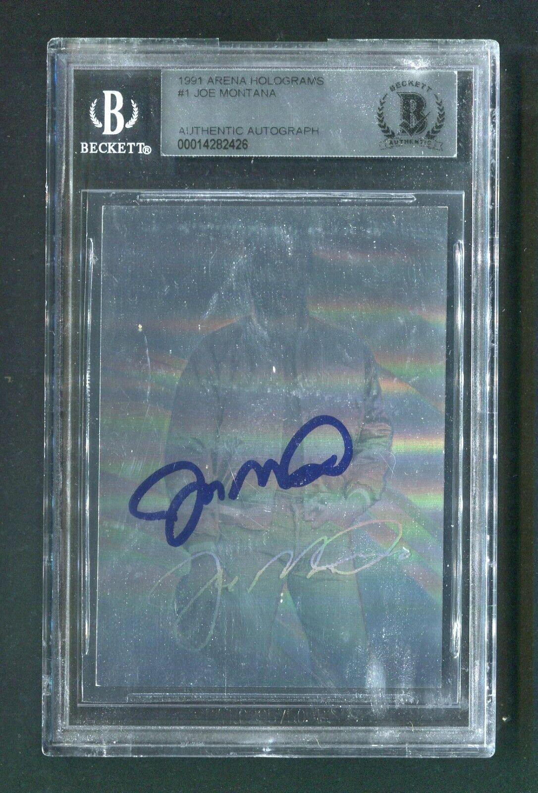 1991 Joe Montana BGS Authentic Autograph Arena Hologram Signed Football Card - Rare Collectible for Sports Memorabilia Fans & NFL Enthusiasts - Perfect for Display, Investment, and Gifting