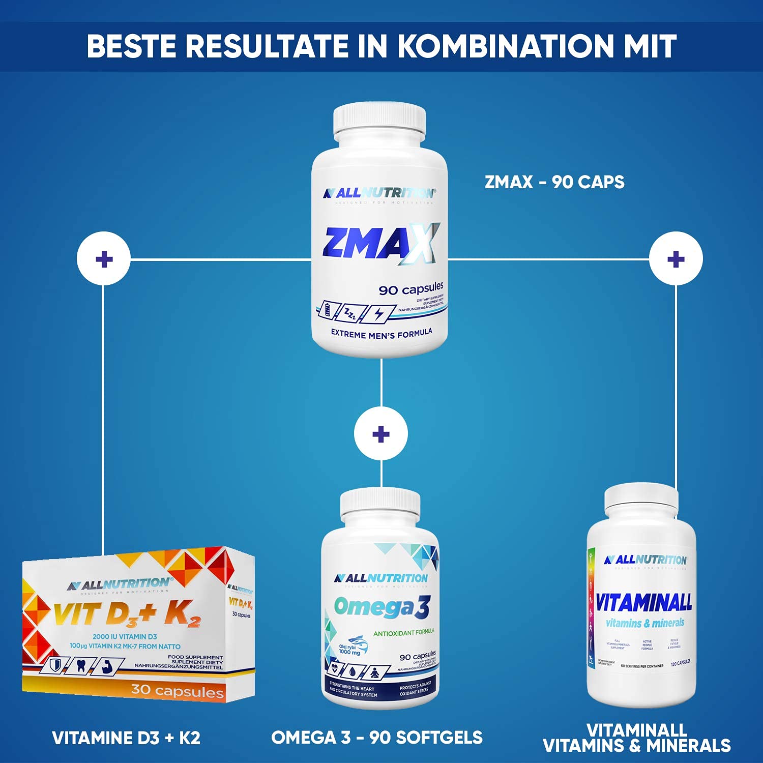 Allnutrition ZMAX - Premium Multivitamin Supplement with 90 Capsules for Energy, Immunity & Overall Health | Ideal for Athletes, Fitness Enthusiasts & Active Lifestyles
