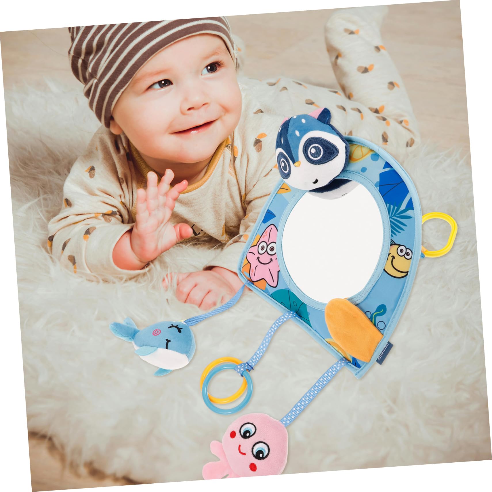 **iFundom Baby Car Seat Mirror - Safe Shatterproof Backseat & Stroller Observation Mirror for Infants & Toddlers - Perfect for Road Trips & Daily Walks**