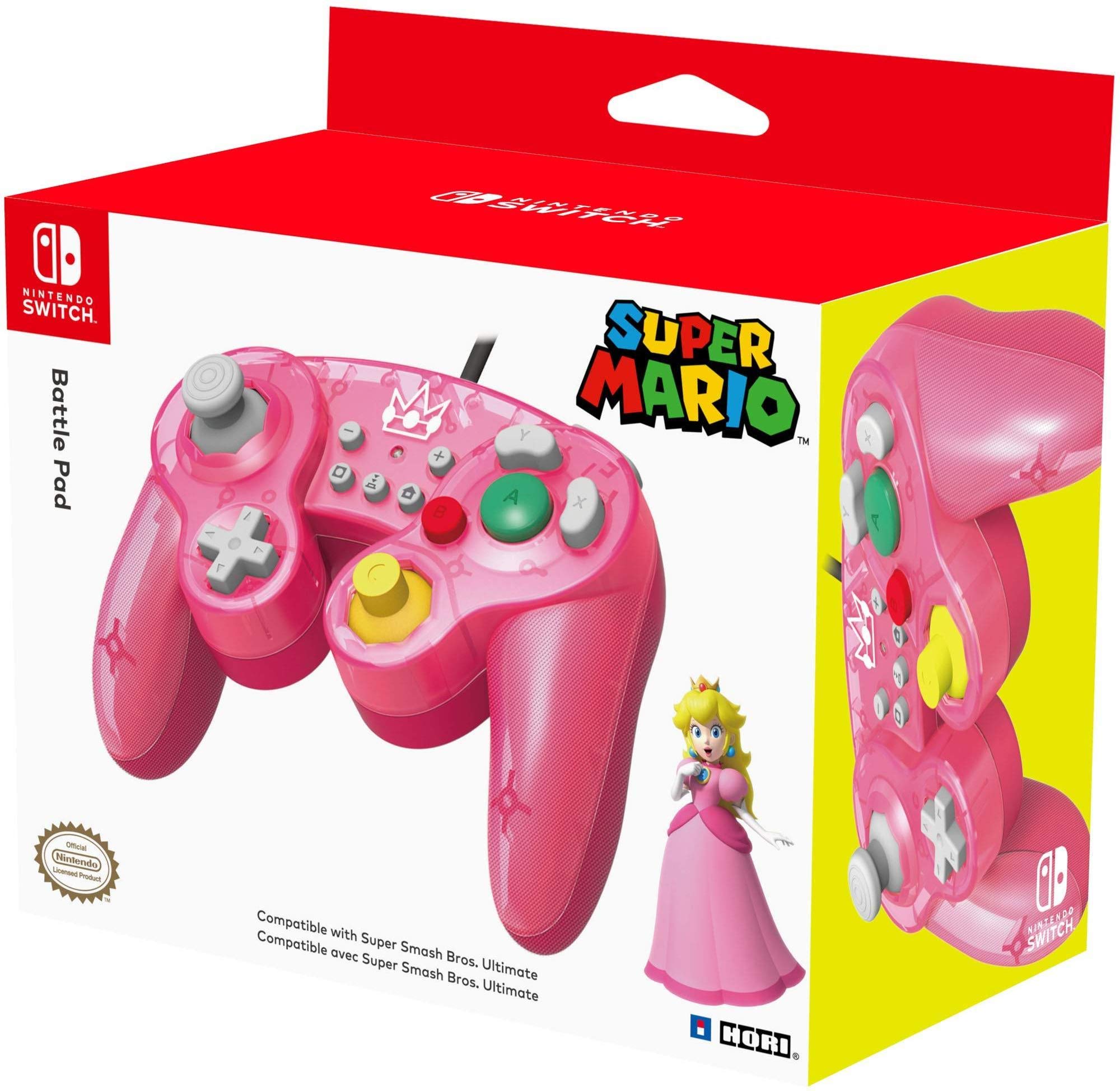 HORI Nintendo Switch Battle Pad (Peach) - Officially Licensed GameCube Style Controller for Nintendo Switch - Perfect for Super Smash Bros & Mario Kart Gaming Sessions
