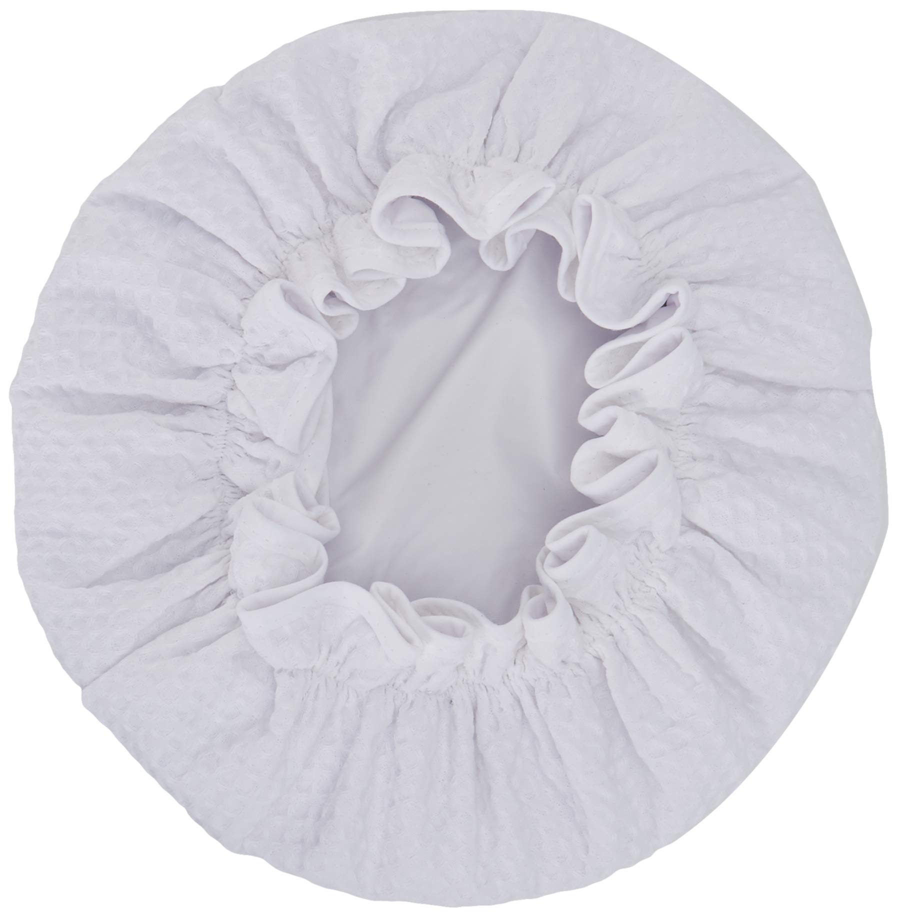 Bags Ltd Premium White Waffle Shower Cap for Women & Men - Waterproof Bath Hair Protector for Swimming, Spa & Salon Use