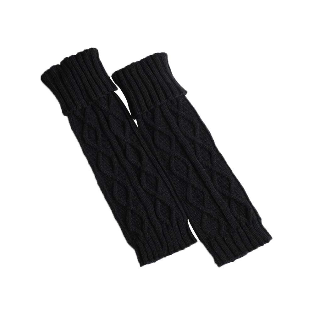 Women's Knitted Long Boot Cuffs & Leg Warmers Socks - Soft Winter Boot Socks for Ladies, Black | Perfect for Cold Weather, Boot Fashion & Layering Outfits