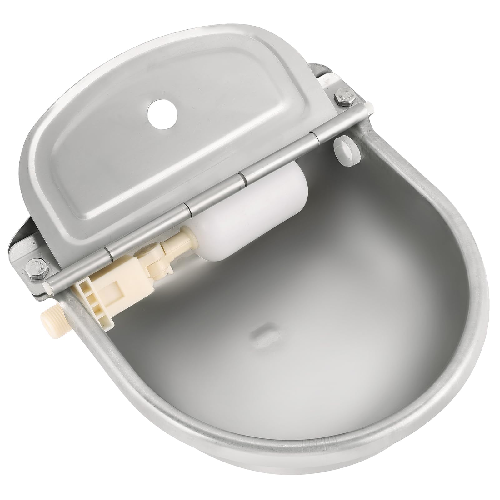 Automatic Livestock Water Bowl Dispenser - 304 Stainless Steel Float Valve Waterer for Cows, Chickens, Sheep & Dogs - No Drain Hole/Hose - Perfect for Barns, Farms & Outdoor Animal Hydration