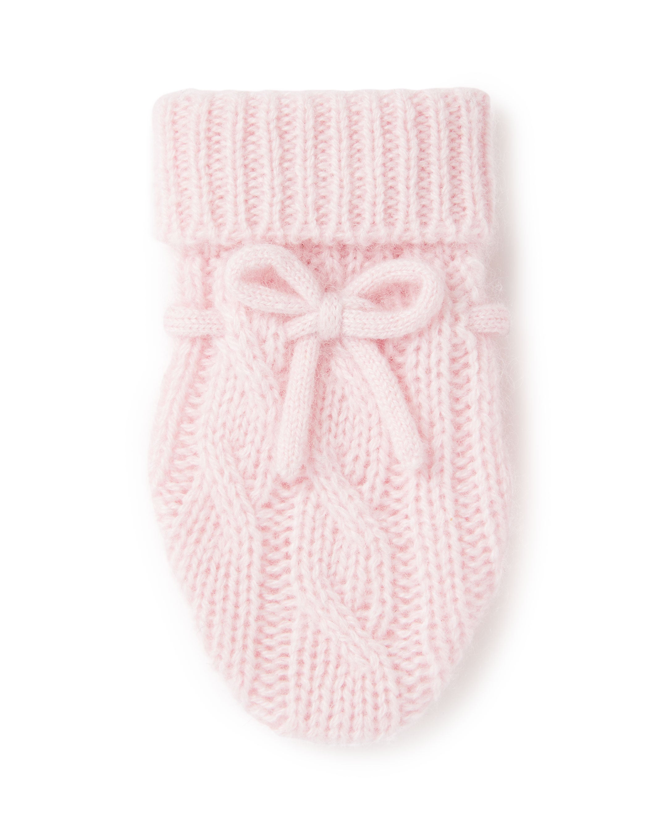 Soft Cashmere Cable Knit Mittens for Women - Warm Winter Gloves in Pale Pink - Perfect for Cold Weather, Snow Activities & Outdoor Adventures