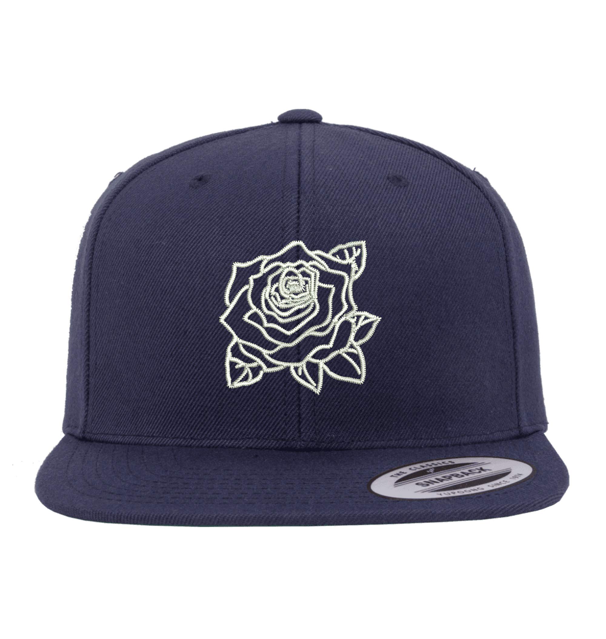 Rose Stem Flat Bill Snapback Hat - Unisex Baseball Cap with Floral Design for Men & Women | Perfect for Outdoor Activities, Gardening, and Fashion Accessories