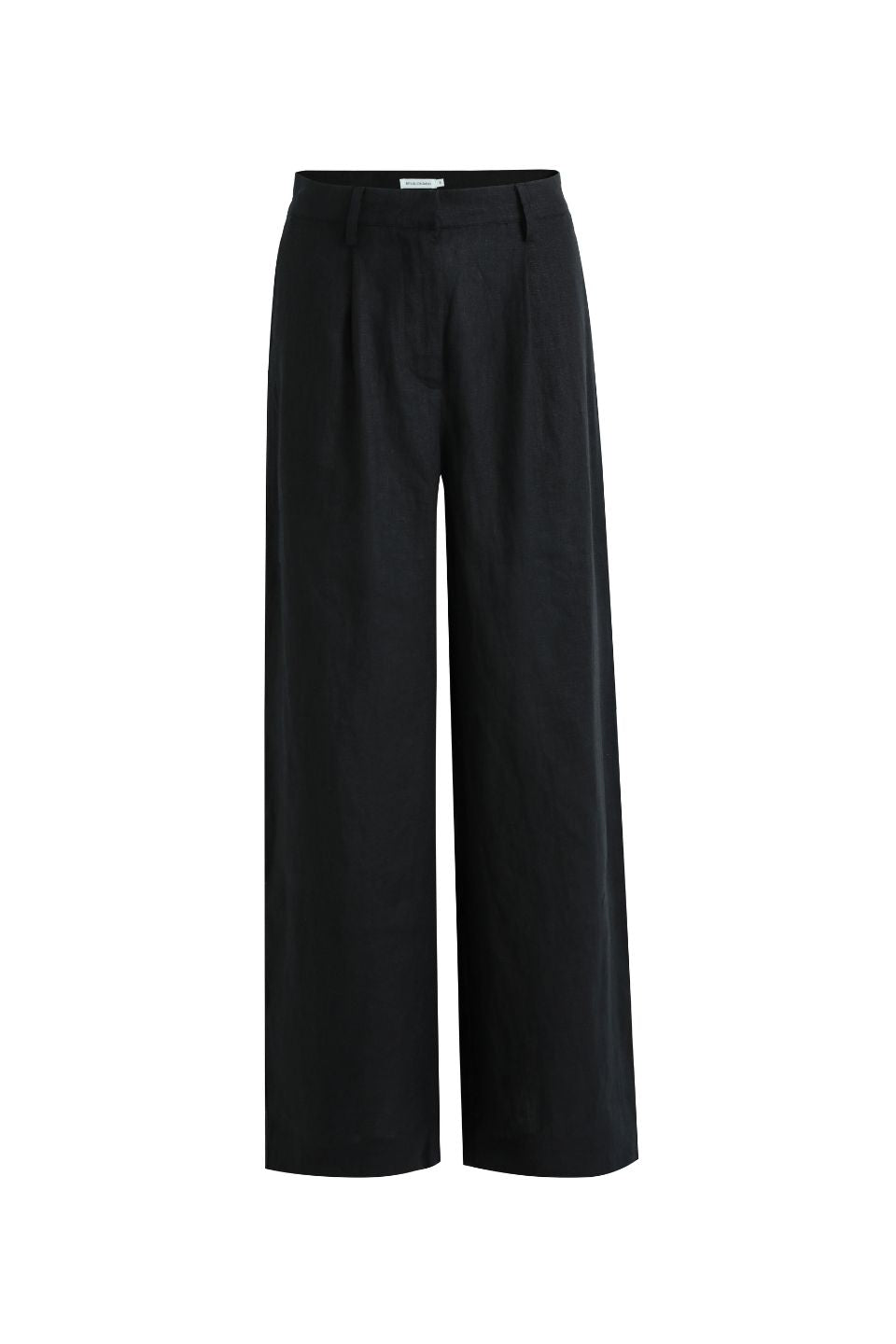 Stylish Island Black Linen Pleat Front Wide Leg Pants for Women - Comfortable Summer Casual Trousers for Beach, Office & Vacation Wear
