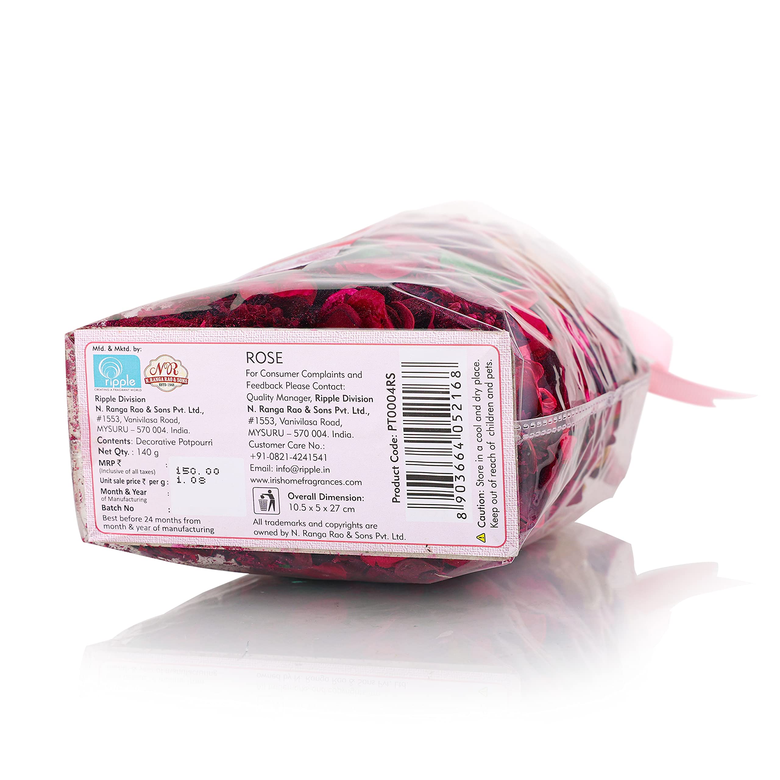 Premium Rose Potpourri - Natural Floral Home Fragrance with Long-Lasting Rose Scent | Handmade in India | 140g Red Decorative Potpourri for Living Room, Bedroom, Bathroom & Office | Mood Boosting Aromatherapy Decor