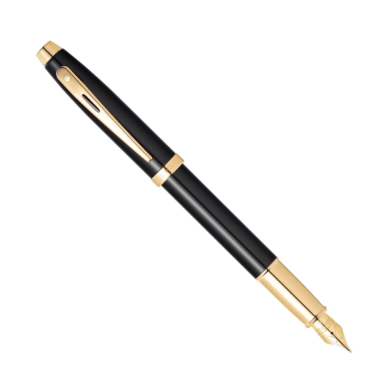 Sheaffer 100 Fountain Pen - Glossy Black with Gold Trim | Premium Writing Instrument for Professionals, Students & Collectors | Perfect for Office, School & Gift Giving