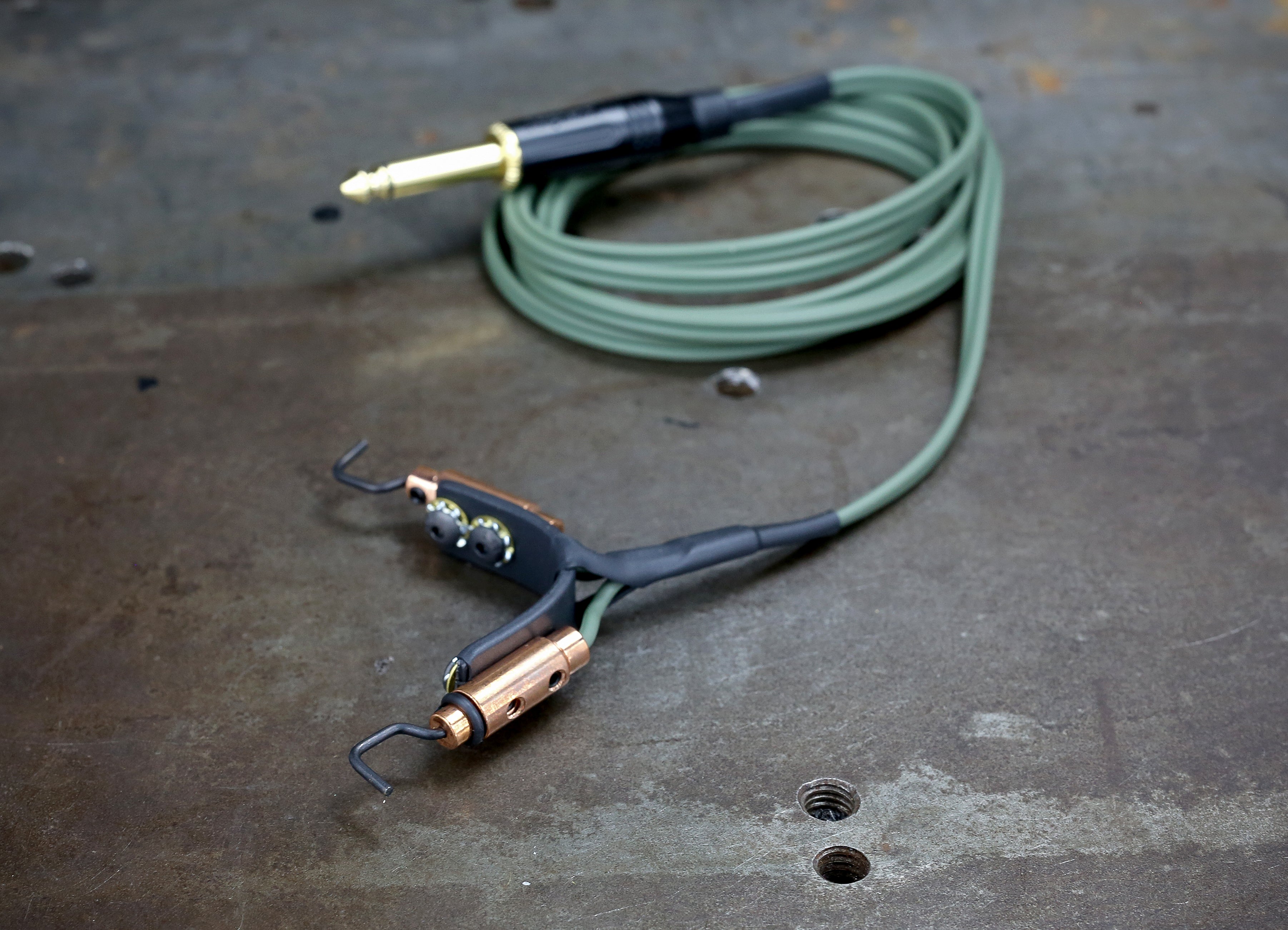 Bowers Lightweight Repairable Clipcord Headphones - Olive & Copper Color - Perfect for Running, Gym Workouts & Travel