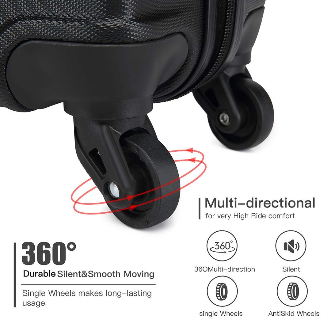 Durable ABS Suitcase with 4 Spinner Wheels & TSA Lock - Lightweight Luggage for Travel, Business Trips & Vacations