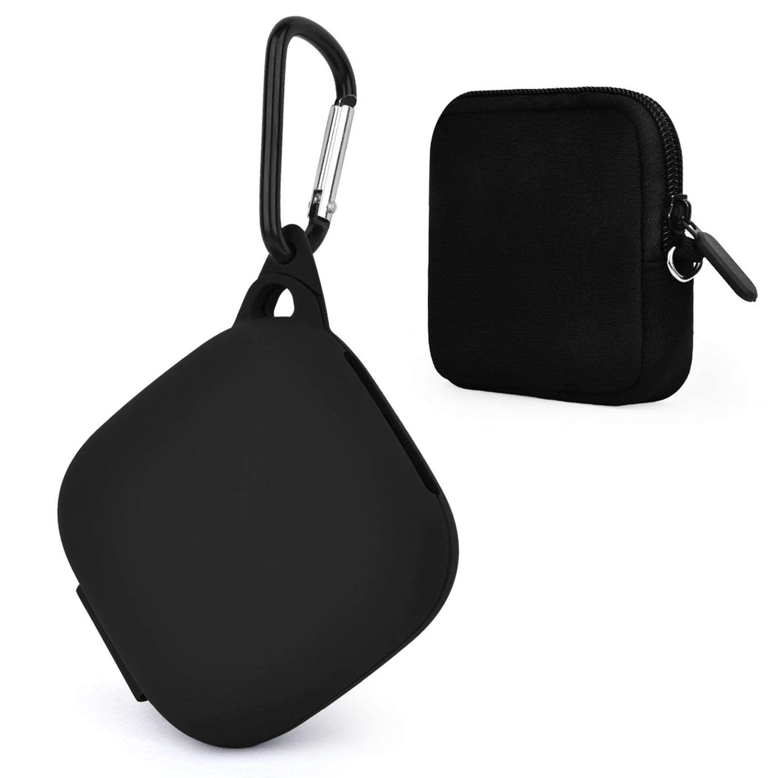 TOROTOP Shockproof Silicone Case for Powerbeats Pro - Anti-Lost Protective Cover with Keychain | Portable Travel Storage Case for Headphones (Black) | Perfect for Gym, Running, Travel & Daily Use
