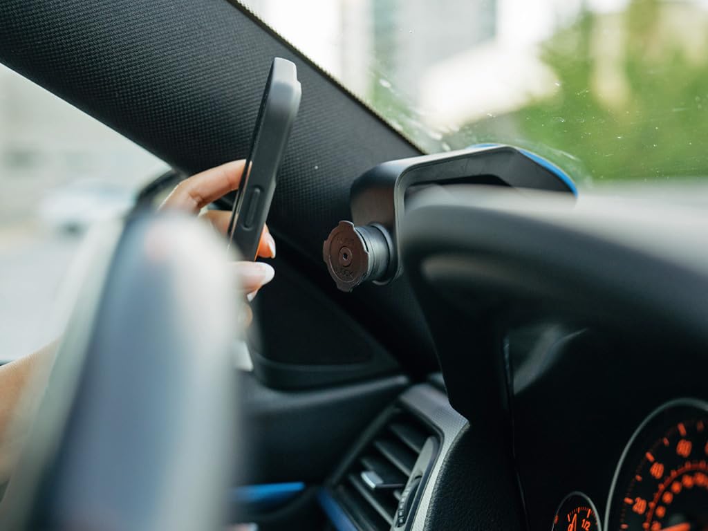 Quad Lock Universal MAG Phone Mount Kit - Secure Windscreen & Dashboard Suction Car Holder for iPhone & Android - Perfect for GPS Navigation & Hands-Free Driving
