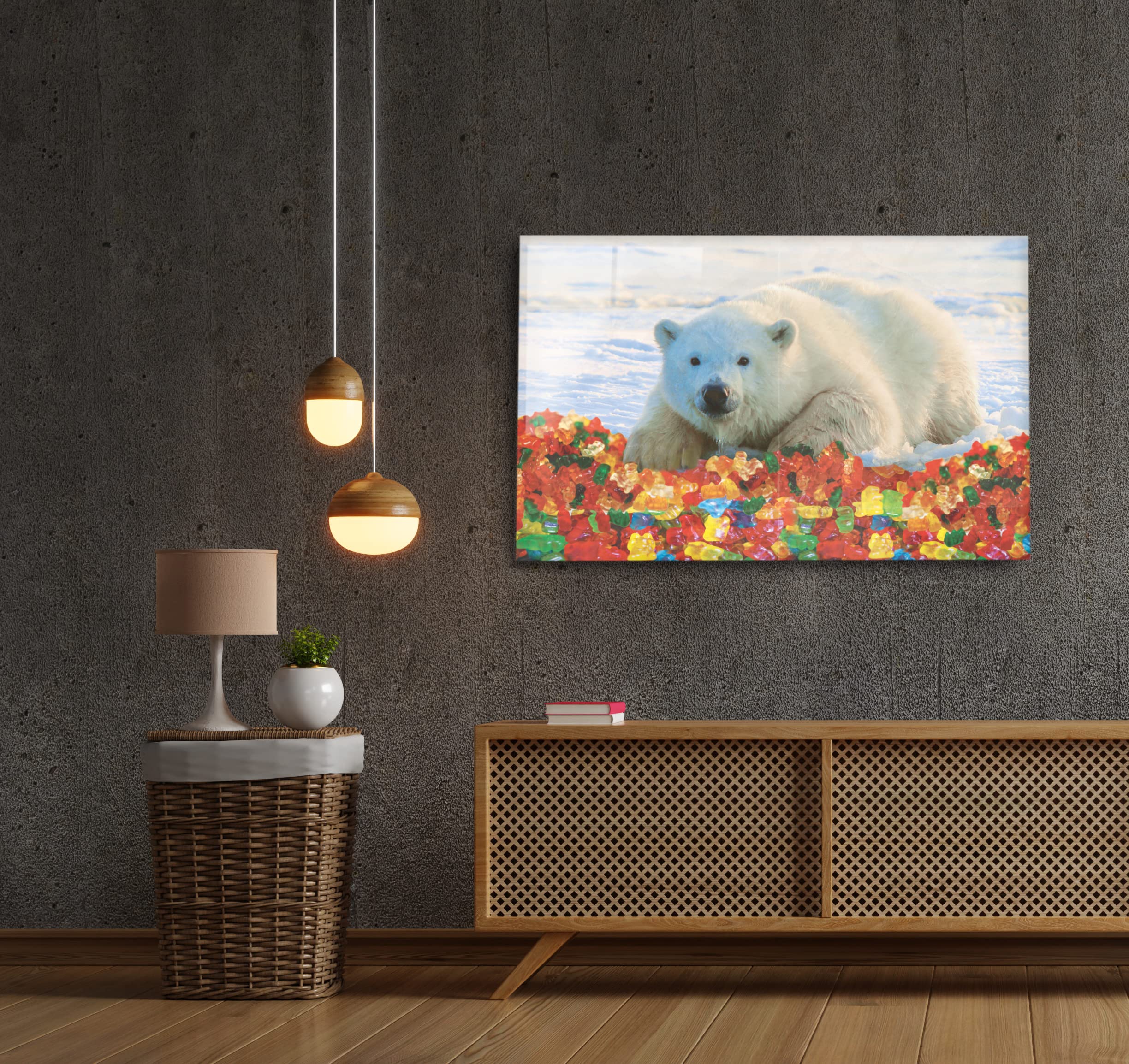 EGD Acrylic Modern Wall Art - Polar Bear Animal Series, High-Quality Acrylic Picture & Photo Printing Artwork for Home & Office Decor - Multiple Size Options (30