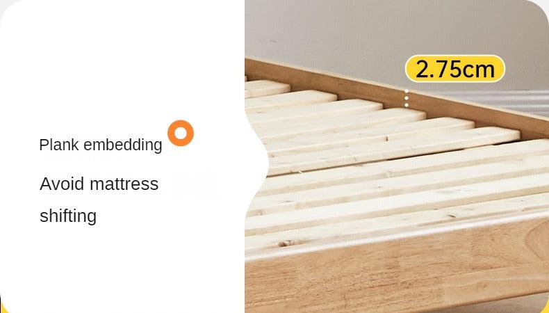 Pine Solid Wood Minimalist Platform Bed - No Headboard - Modern Scandinavian Style Bed Frame for Small Spaces - Perfect for Apartments, Dorms & Tiny Homes