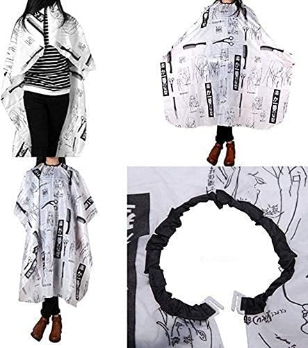 Waterproof Salon Apron for Hairdressing - Shampoo & Hair Cutting Cape - Black & White Dye Resistant - Perfect for Hair Stylists, Barbers & Home Use