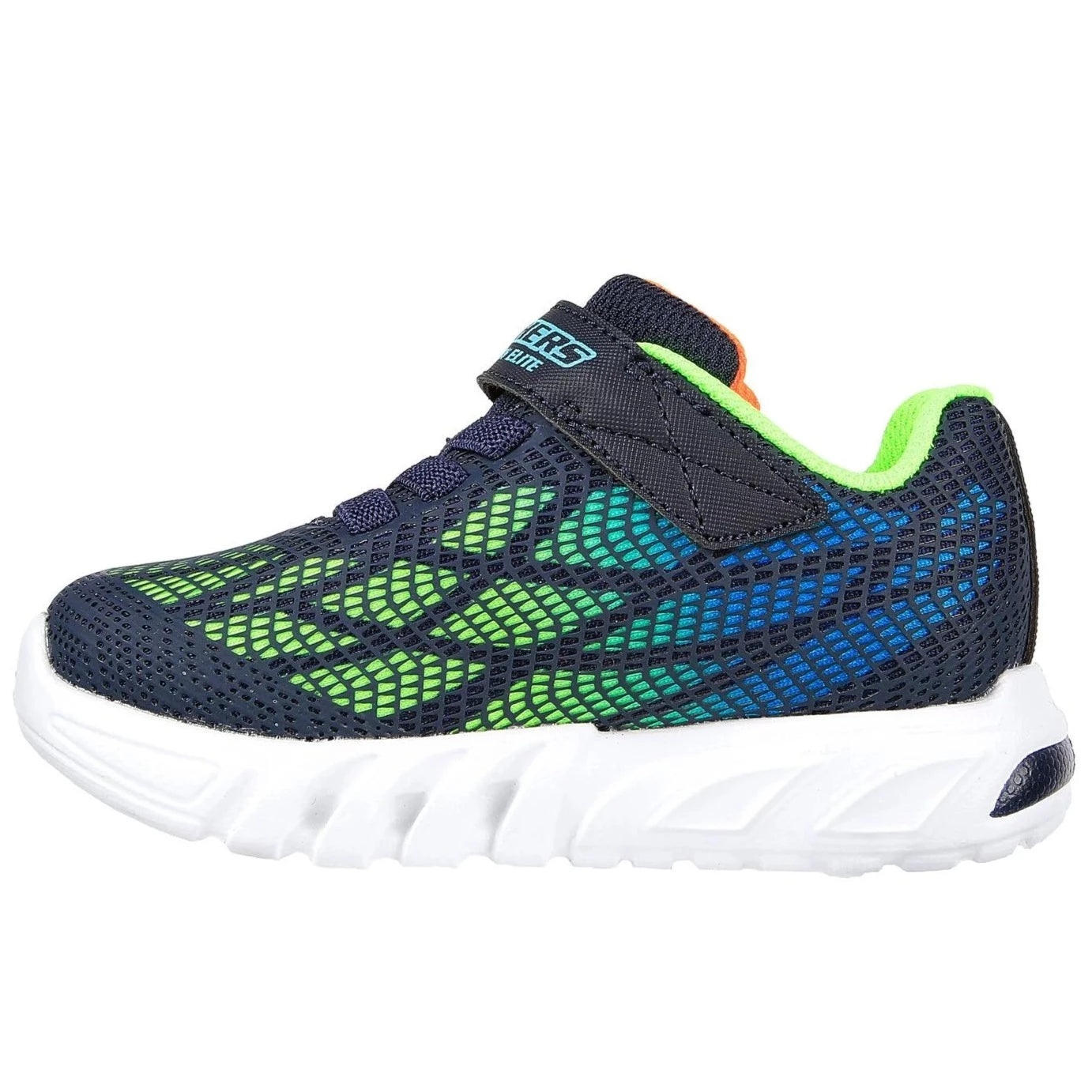 Skechers Navy Multi Flex Glow Elite Vorlo Toddler Sneakers - Light Up Shoes for Boys & Girls - Comfortable Walking & Running Shoes for Kids - Perfect for Playtime, School & Outdoor Activities