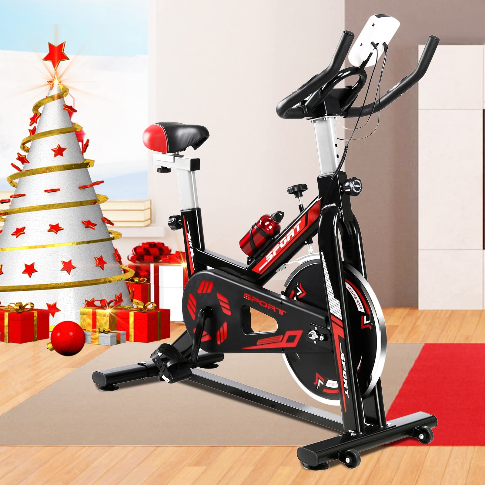 Premium Indoor Exercise Bike for Home Workouts - Adjustable Stationary Bike for Men & Women | Under Desk Exerciser for Seniors | Perfect for Cardio, Weight Loss & Low-Impact Training