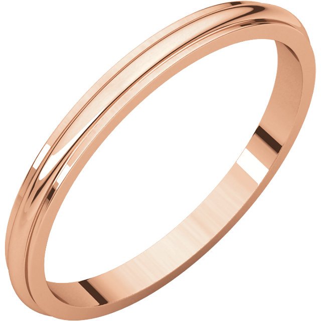 14K Gold 2mm Half Round Edge Wedding Band for Men - Perfect for Engagement, Anniversary & Everyday Wear