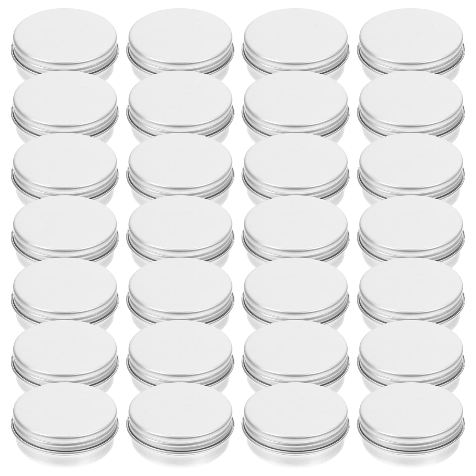 VOSAREA 50Pcs 10ml Aluminum Tin Cans with Screw Top Lids - Empty Round Metal Jars for DIY Crafts, Cosmetic Storage, Candle Making, Spices, Coffee Beans, Tea, Candy, Jewelry & Gift Packaging - Perfect for Home Organization, Party Favors and Small Item Storage