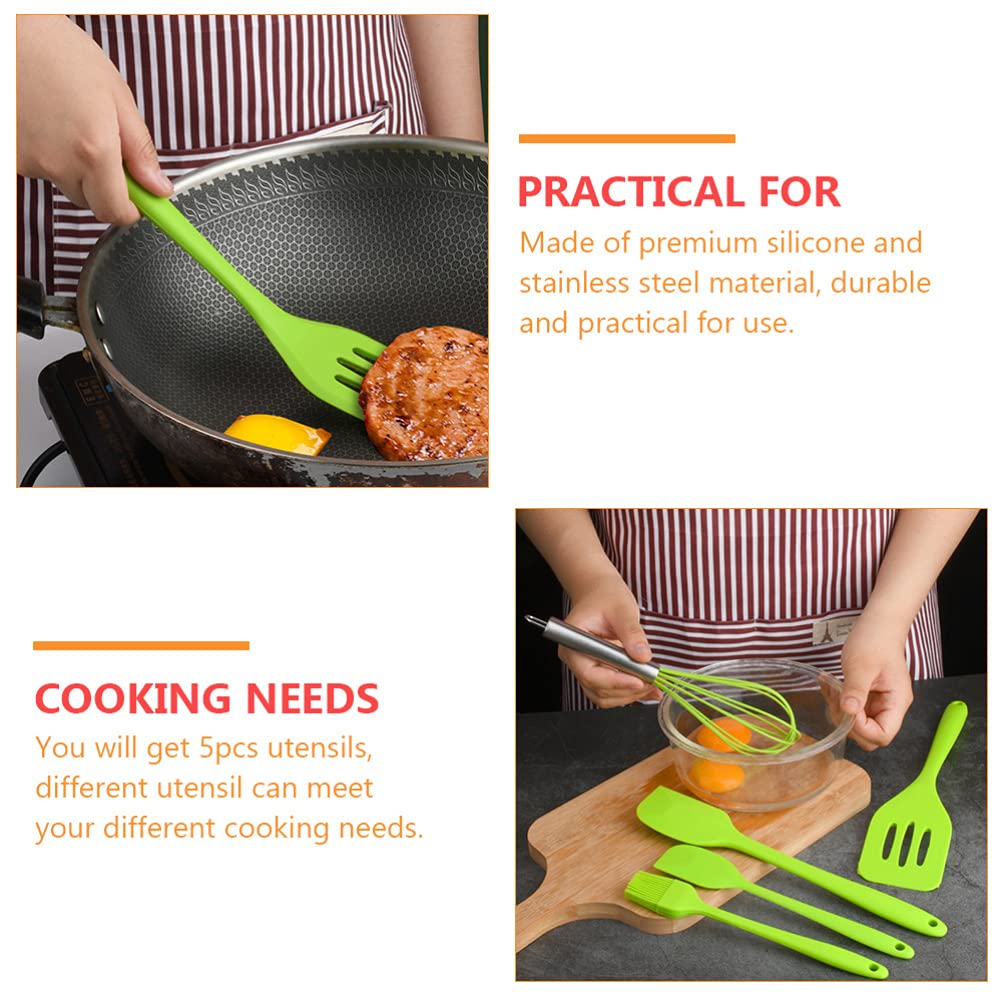 DOITOOL 5-Piece Non-Stick Silicone Kitchen Utensil Set - Baking Spatula, Rubber Cookware Tools, Mini Scraper for Cake, Pizza & Cooking - Perfect for Home Bakers & Professional Chefs