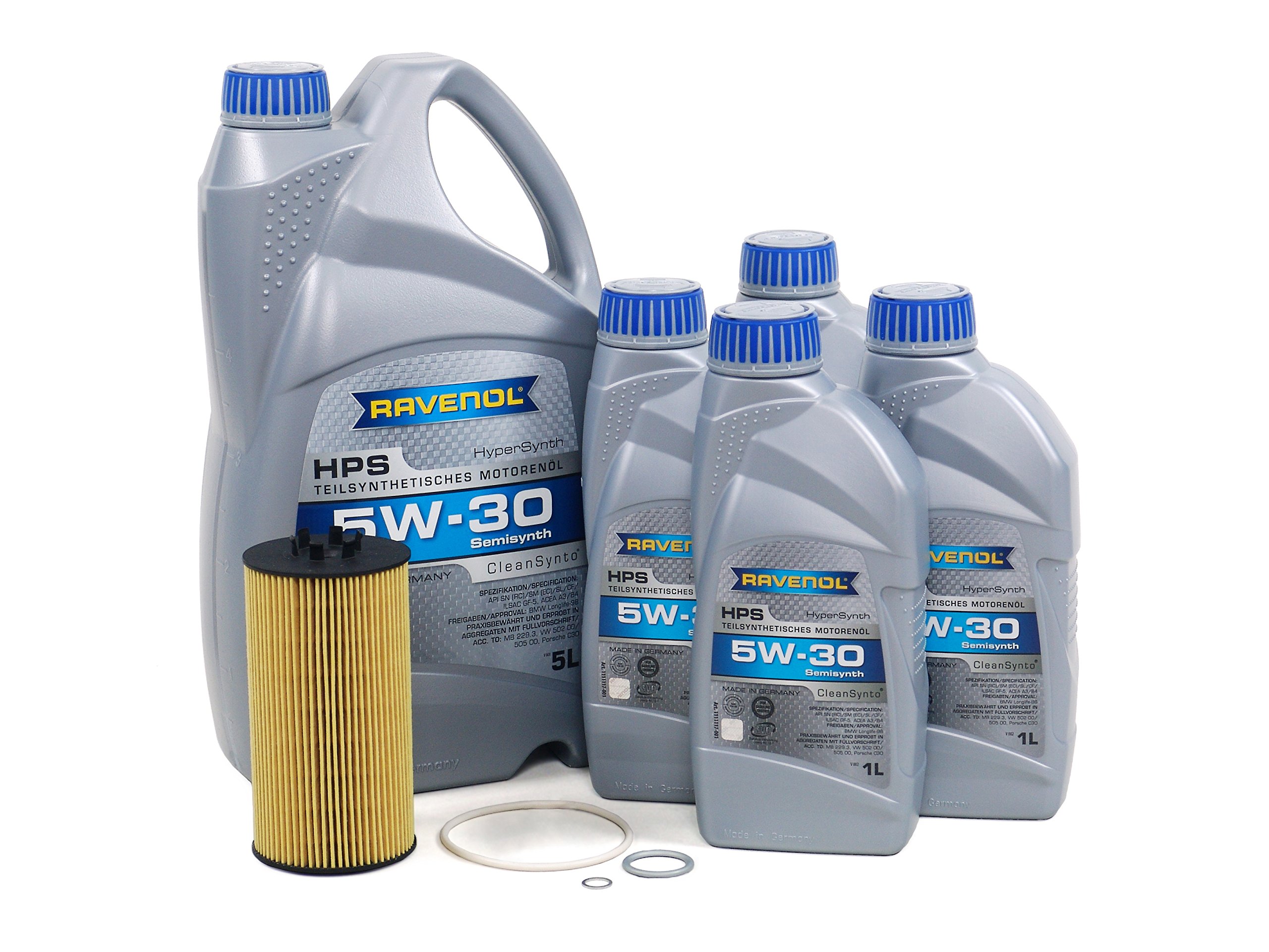 Blau J1A5069-B Full Synthetic Motor Oil Change Kit - 5W30 for 2004-2006 Audi A8 4.2L V8 Engine | Includes Oil Filter & Drain Plug Washer | Perfect for DIY Oil Changes & Routine Maintenance