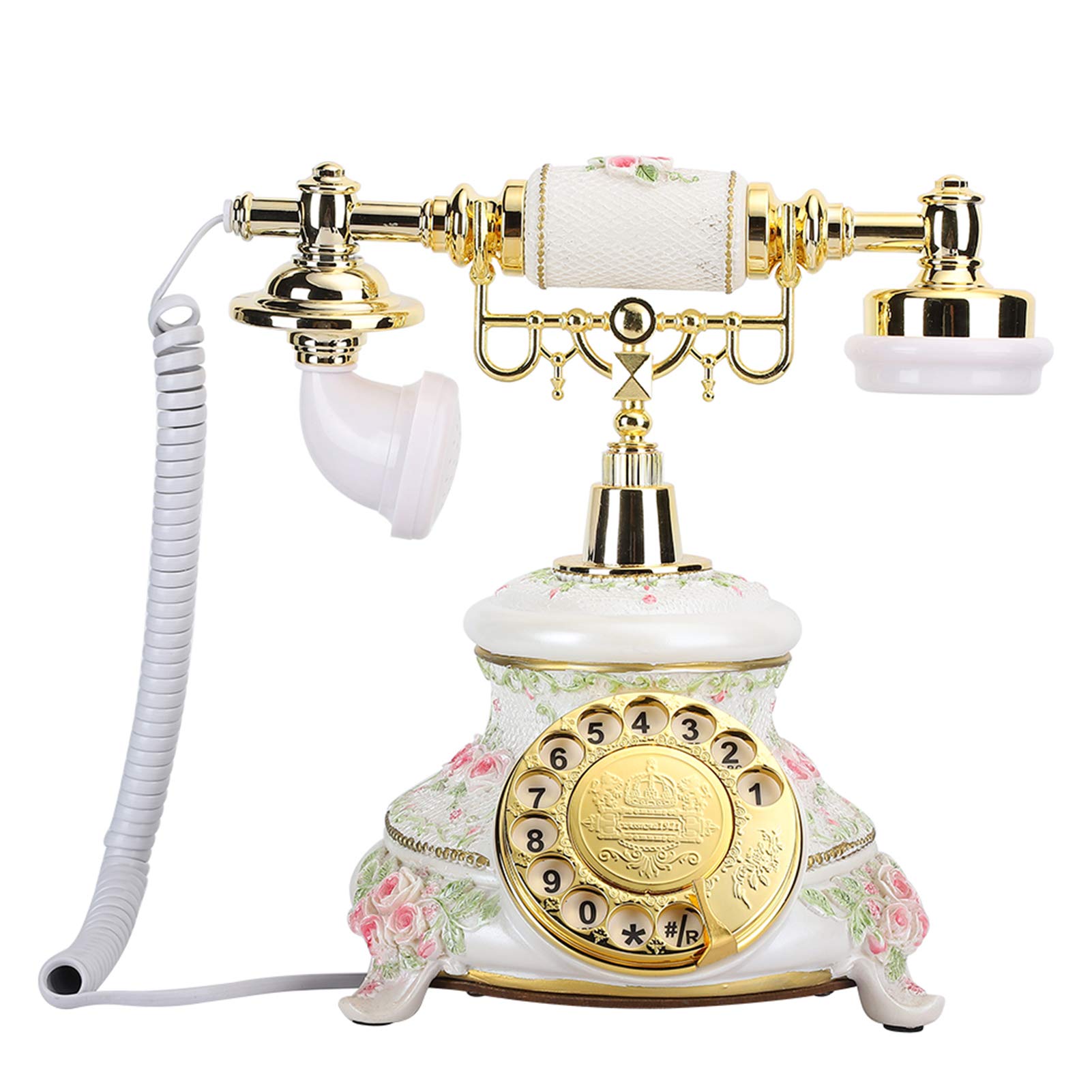 Vintage Retro Landline Telephone - European Style Rotary Dial Antique Phone, Classic Country Desk Phone with Handset for Home & Office Decor | Perfect for Vintage Themed Rooms, Retro Weddings, and Film Props