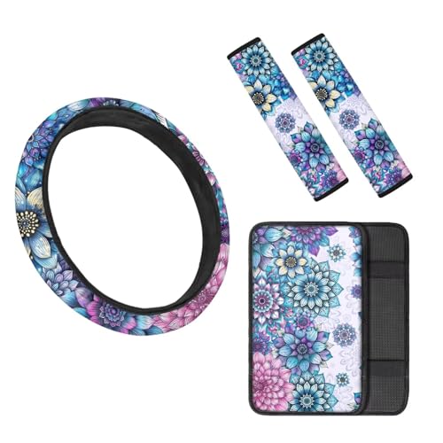 Boho Style Blue Purple Mandala Floral