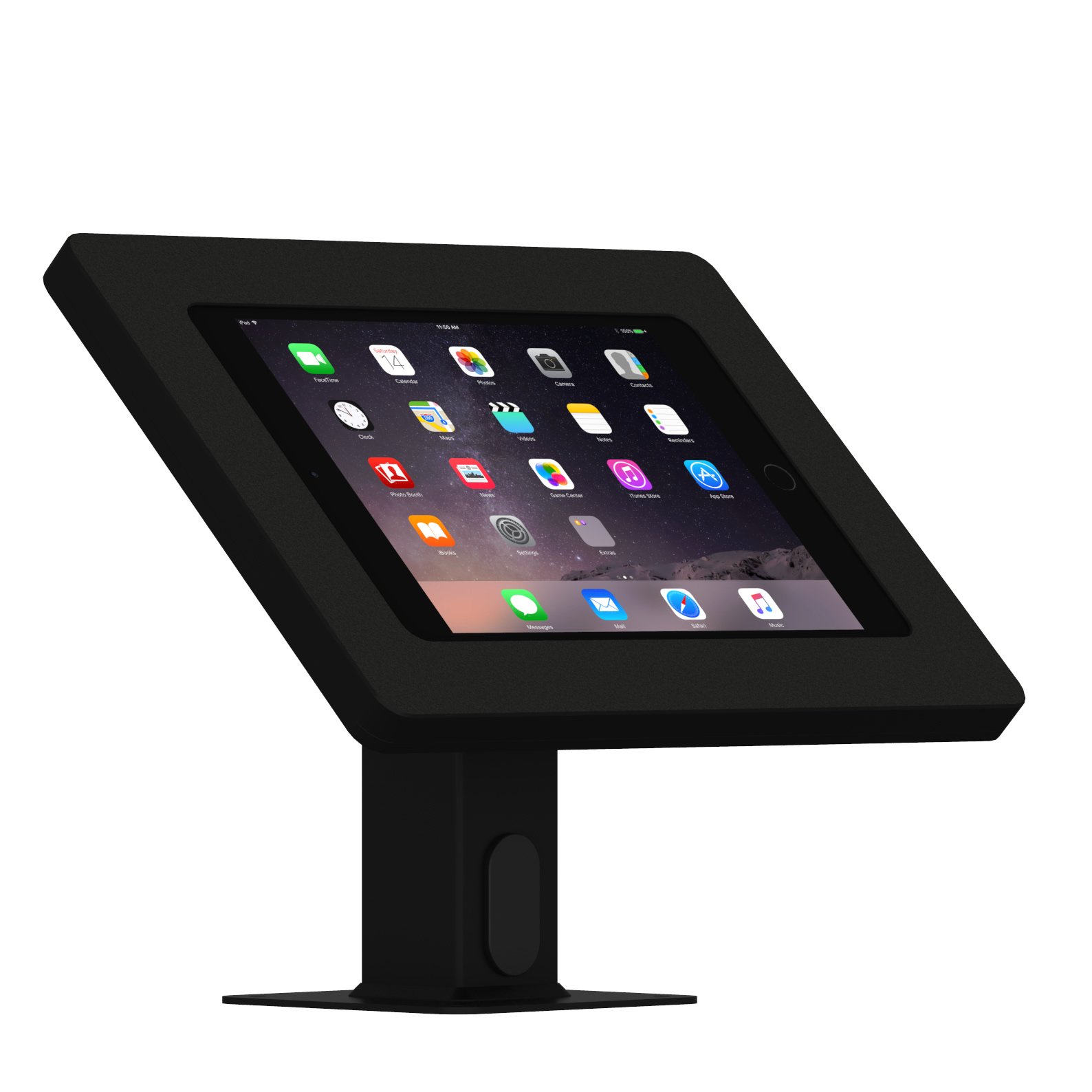 VidaMount Black iPad Mini 4 & 5 Wall Mount Enclosure with Rotating & Tilting Desk Stand - Secure Bundle for Home Office, Kitchen, or Retail Display