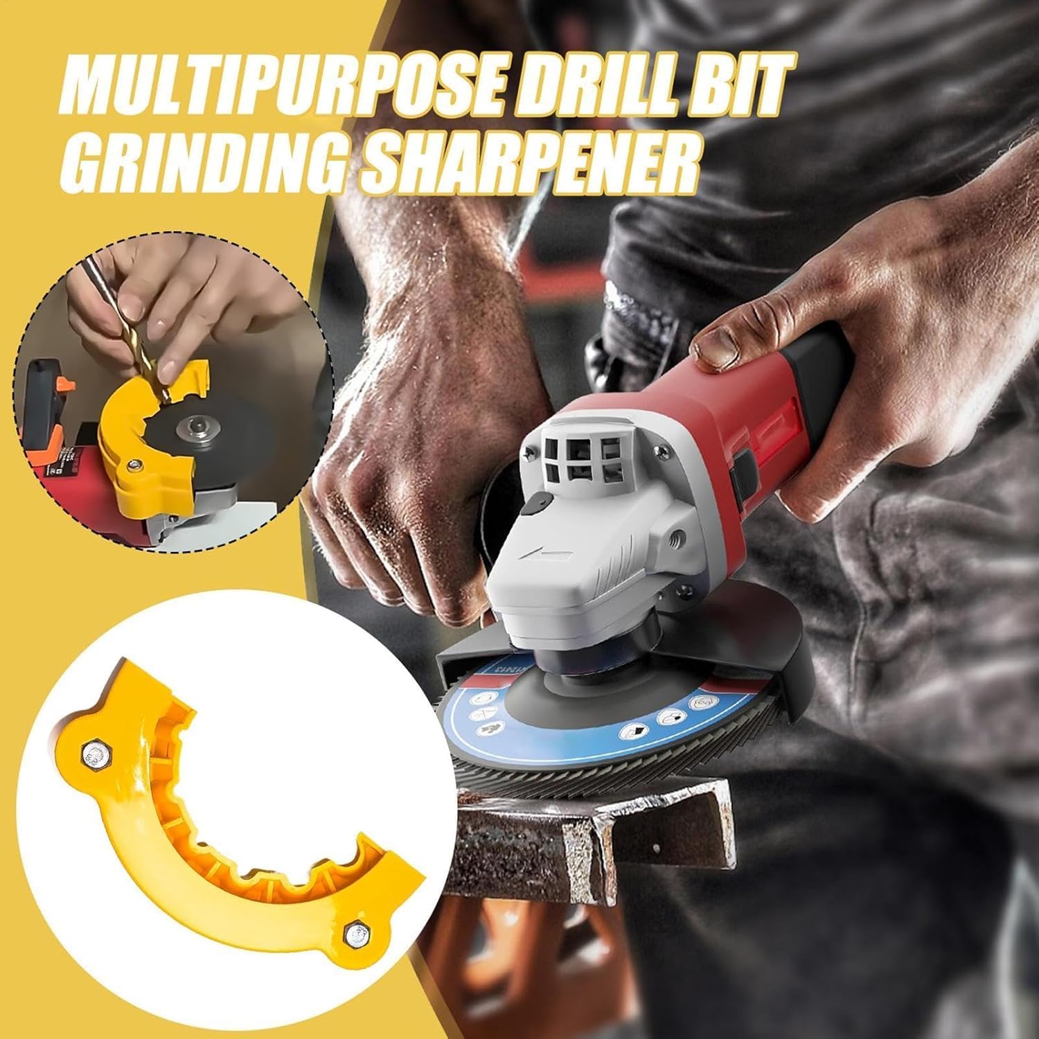 2025 New Drill Bit Sharpener & Grinding Attachment - Multi-Specification Angle Grinder Tool for All Drill Bits | Electric Drill Bit Sharpener for Home DIY, Woodworking & Metalworking Projects (1pc)