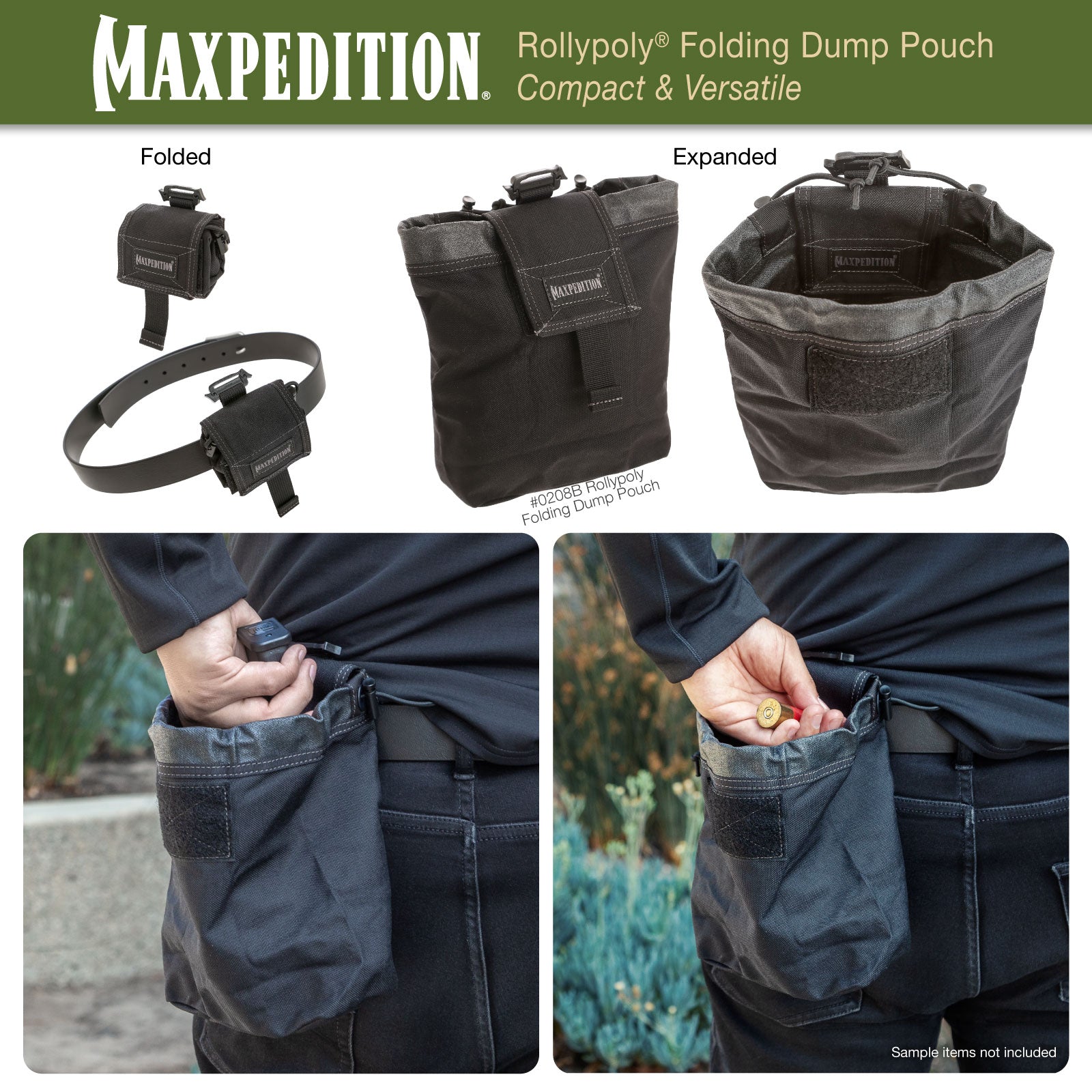 Rollypoly MM Folding Dump Pouch - Tactical Molle Utility Pouch for Military, Hunting & Airsoft Gear Organization | Compact & Durable Storage Solution