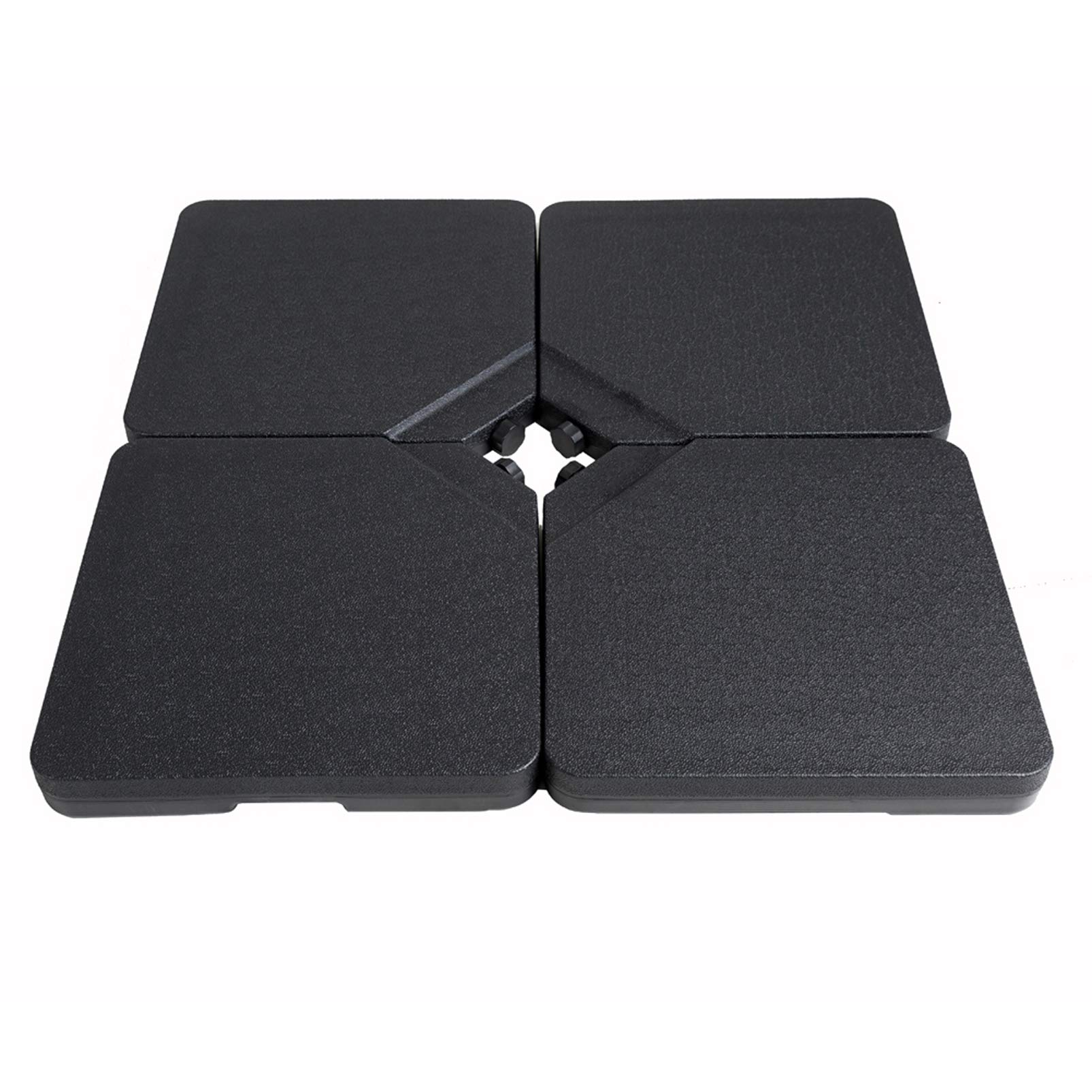 FLAME&SHADE 256lb 4-Piece Base Stand Weight Set for Outdoor Cantilever Umbrella - Heavy Duty Patio Umbrella Stand for Wind Resistance, Perfect for Poolside, Deck, Garden, and Backyard Use (Black)