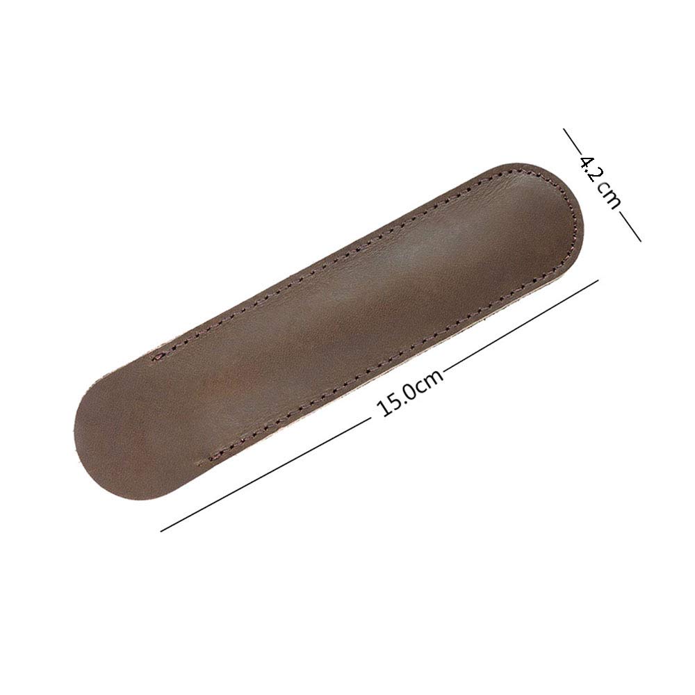 Leather Pen Case for Fountain Pens - Compact Protective Sleeve (15cm) for Office & Travel