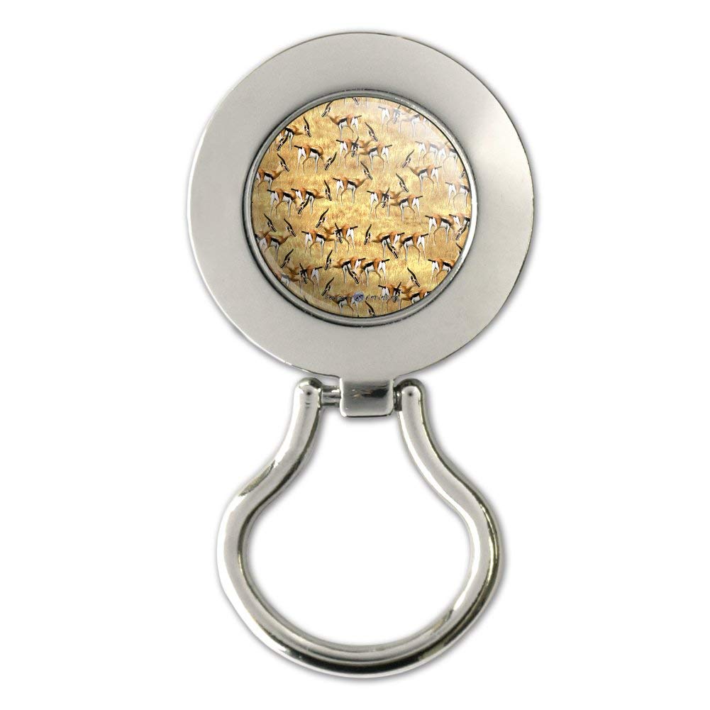 African Plains Gazelle Herd Grazing Pattern Magnetic Metal Eyeglass ID Badge Holder - Stylish Magnetic Name Tag Clip for Office, School & Events