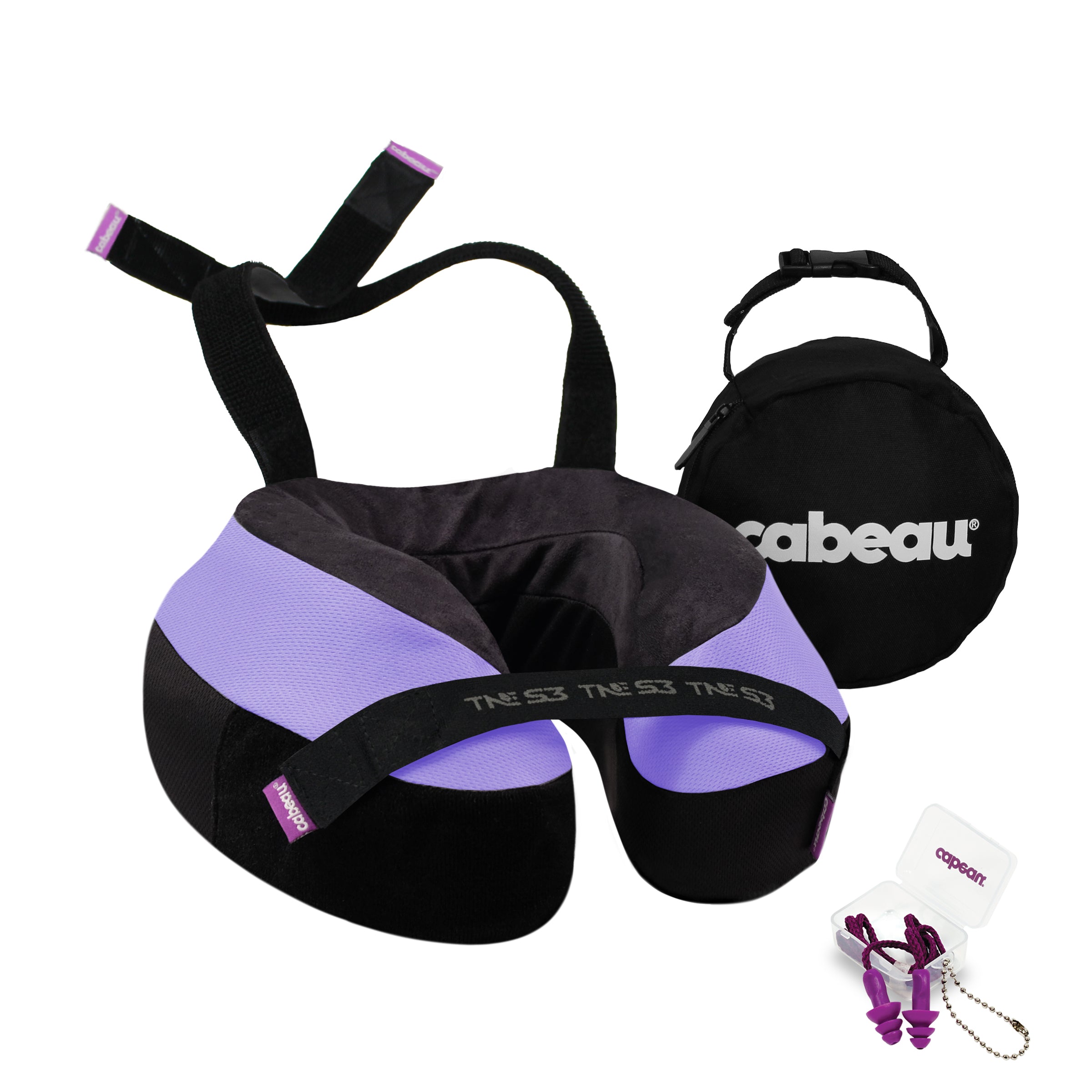 CABEAU The Neck's Evolution S3 (TNE) Travel Pillow - Memory Foam Neck Support for Airplane, Car & Office Use - Ergonomic Design for Comfortable Sleep on Flights & Long Trips