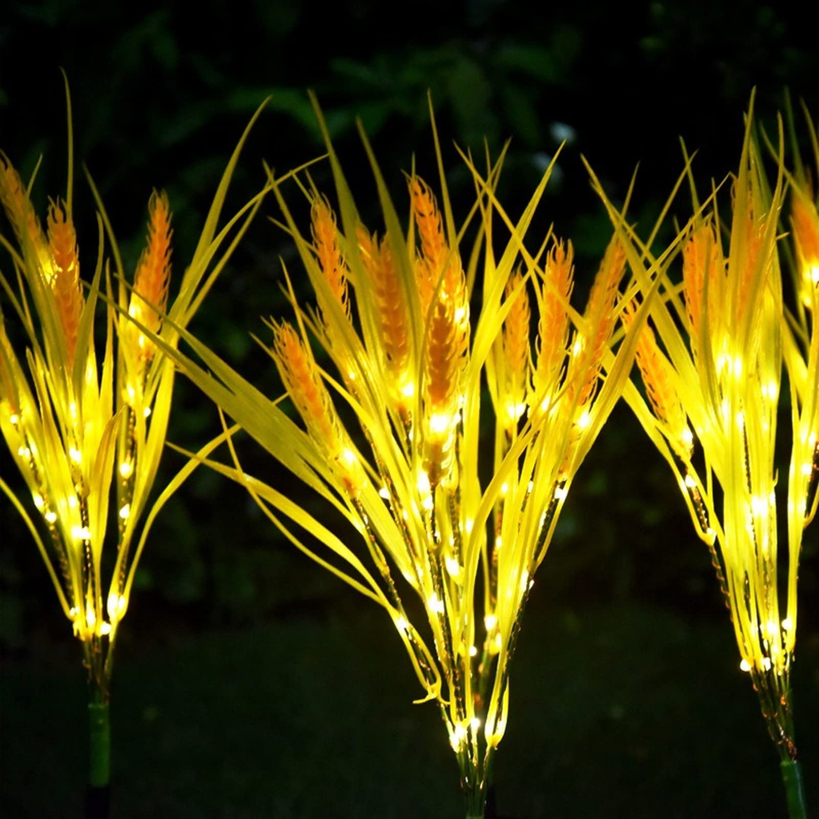 2 Pack Solar LED Wheat Ear Lights - Waterproof Outdoor Garden Decor, Courtyard & Lawn Lighting for Patio, Yard, Pathway (Warm White) - Perfect for Landscape, Backyard, Wedding & Holiday Decorations