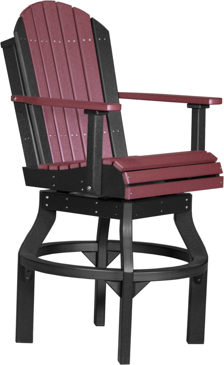 Premium Adirondack Swivel Bar Stool - Outdoor Patio & Deck Dining Chair - Heavy Duty Weather-Resistant Rotating Bar Height Stool for Backyard, Poolside & Garden Relaxation