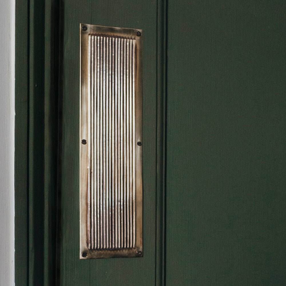 Vintage Antique Brass Chester Fingerplate - Elegant Door Handle Plate for Classic Home Decor | Perfect for Victorian, Traditional & Rustic Interior Design