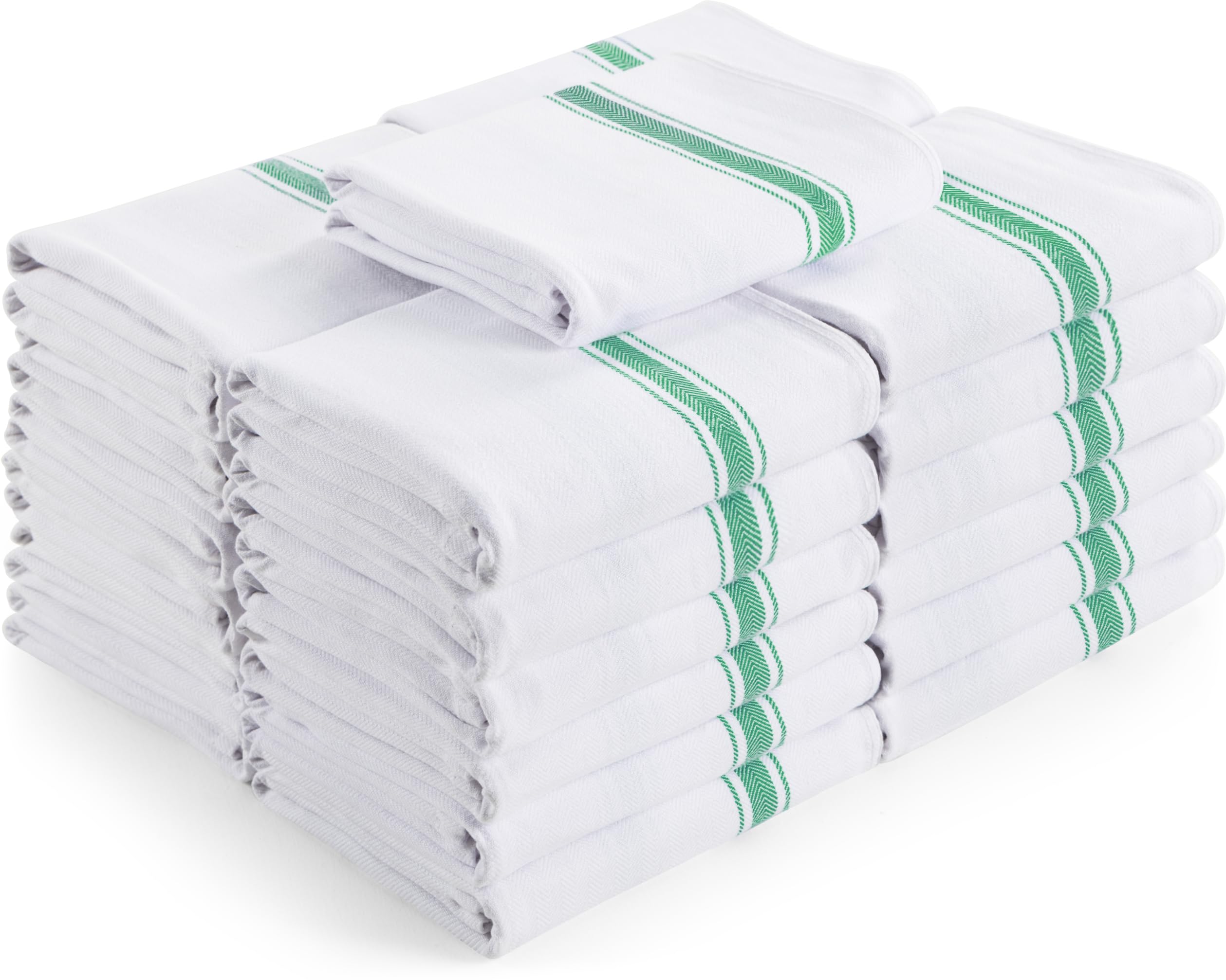 **Utopia Towels 300-Pack Green Dish Towels - 15 x 25 Inches, 100% Ring Spun Cotton, Super Absorbent & Reusable for Kitchen, Bar, Tea Cleaning - 200 GSM Dishcloths Set - Perfect for Restaurants, Catering & Home Use**