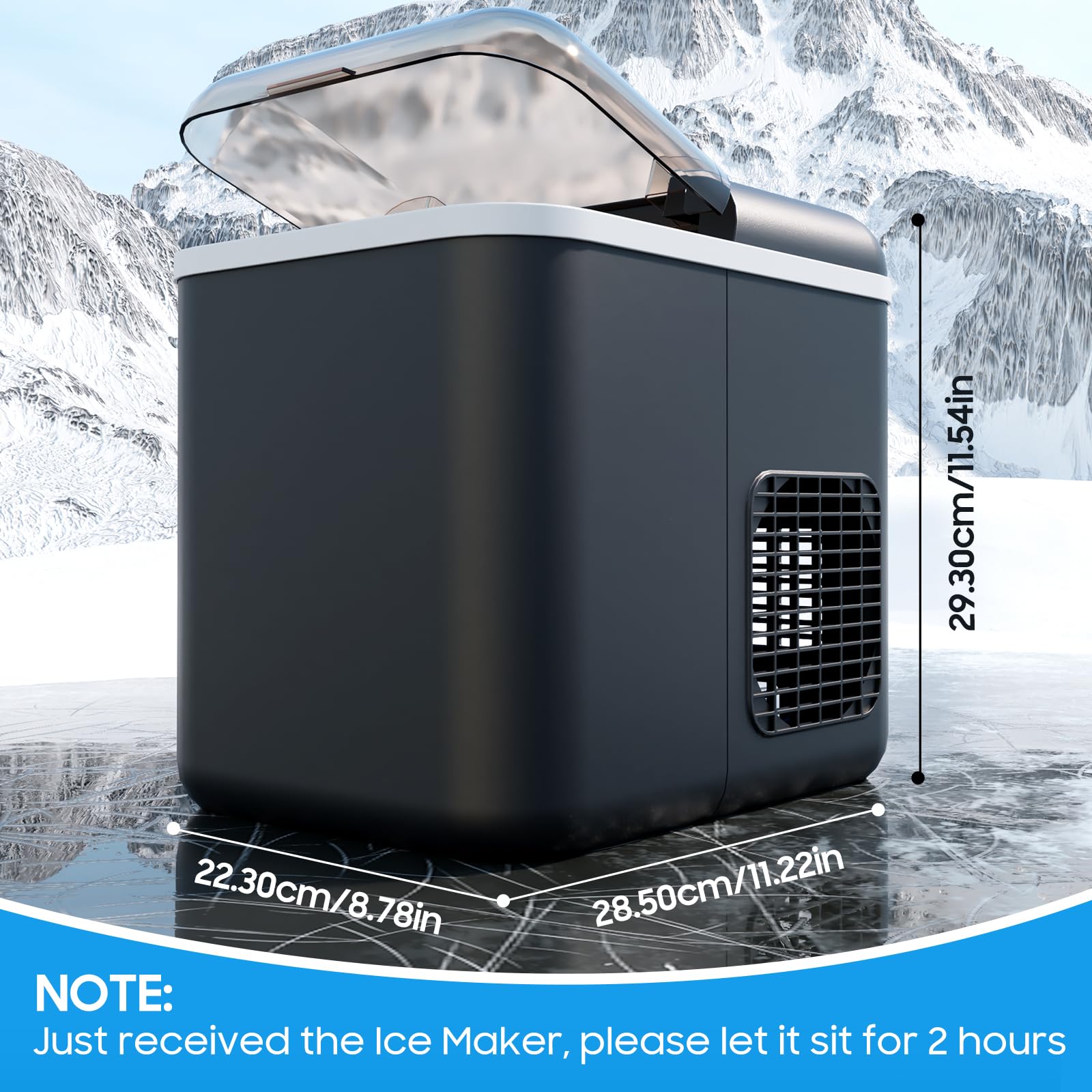 Portable Countertop Ice Maker Machine with App & Voice Control - Makes 9 Bullet Ice Cubes in 6 Minutes, 26Lbs/24H Self-Cleaning - Compact Ice Machine for Home, Kitchen, Office, RV & Outdoor Use