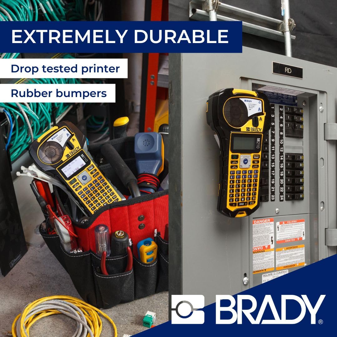 Brady M210 Portable Label Printer - Compact, Wireless Label Maker for Home, Office & Industrial Use | Perfect for Organizing, Shipping & Inventory Management