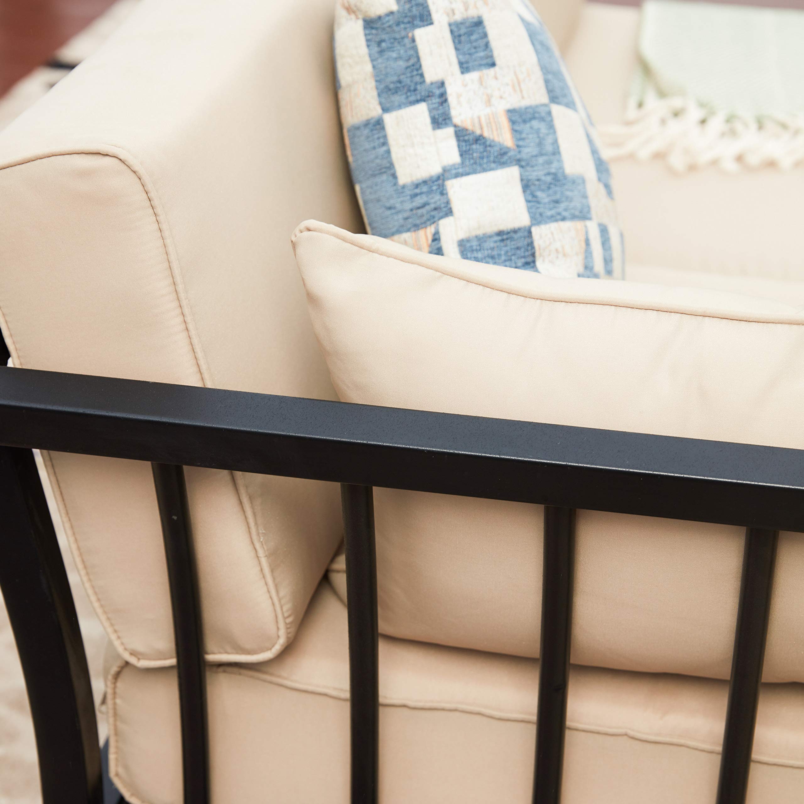 PatioFestival 2-Piece Outdoor Metal Conversation Set - 2-Seat Sectional Sofa with Cushions for Garden, Lawn, Poolside - Perfect for Relaxing & Entertaining on Your Patio or Deck
