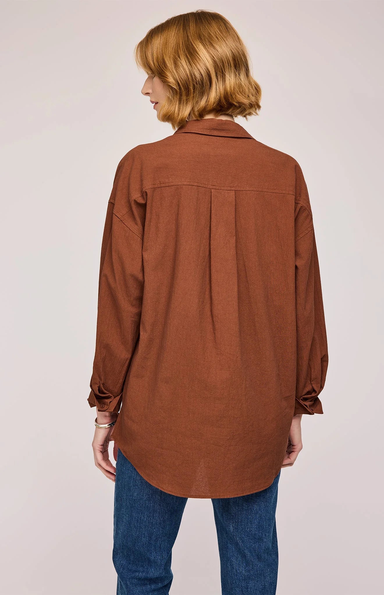 Gentle Fawn Callahan White & Cappuccino Button Down Shirt for Women | Casual Office Wear & Date Night Outfits