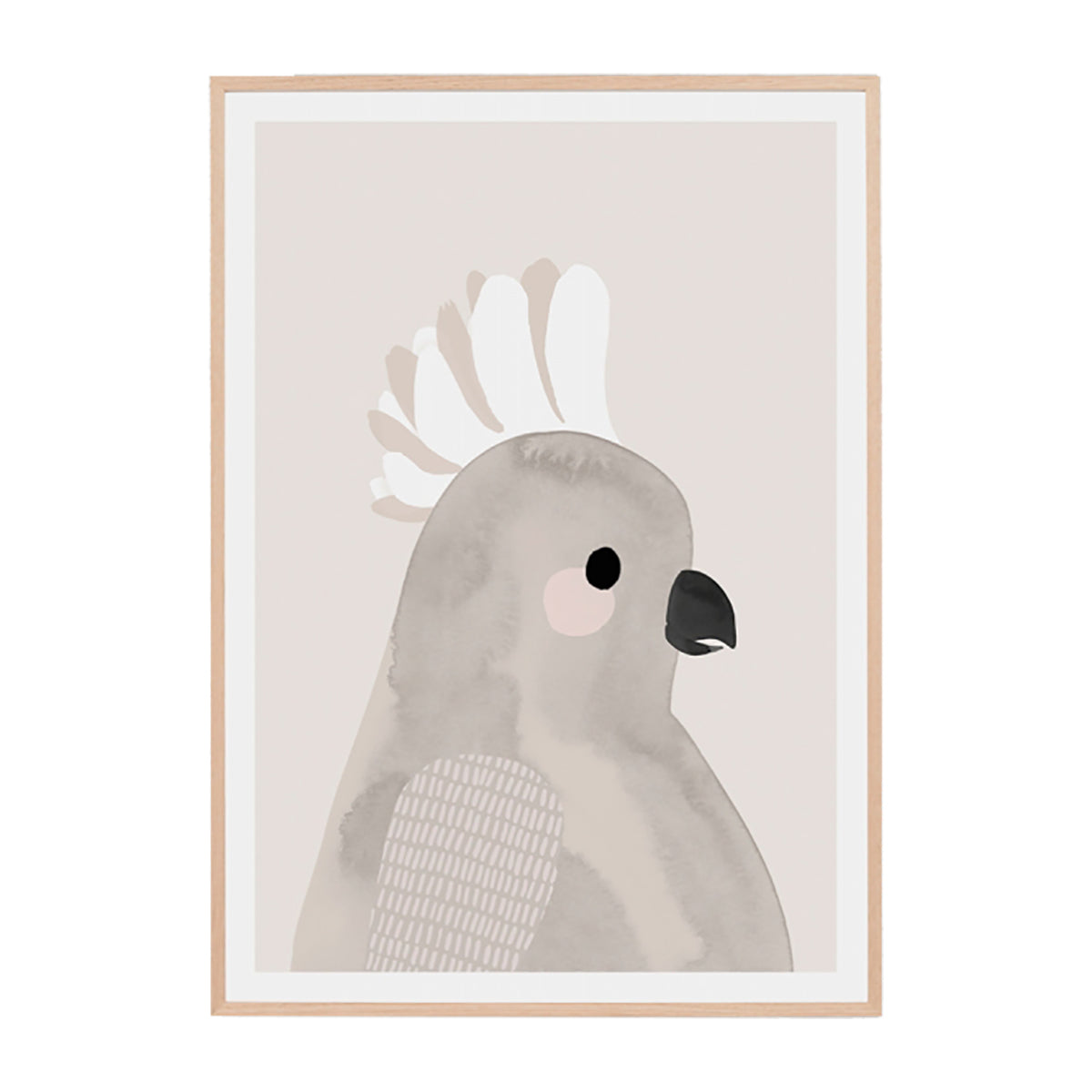 Curious Gallah Neutral Print Wall Art - Modern Abstract Canvas Painting for Living Room, Bedroom & Office Decor