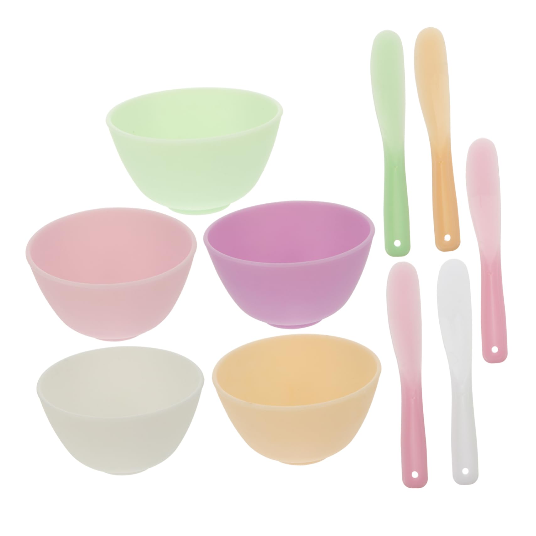 15-Piece Silicone Mask Bowl Kit with 10 Spatulas - DIY Facial Mask Mixing Set for Easy Application (Random Colors) | Perfect for At-Home Spa, Beauty Treatments & Professional Salon Use