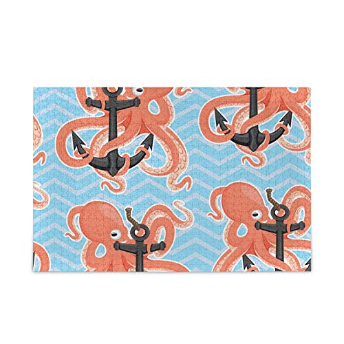 500-Piece Octopus and Anchor Jigsaw Puzzle for Adults – Challenging Ocean-Themed Puzzle for Relaxation & Stress Relief – Perfect for Family Game Night & Home Decor
